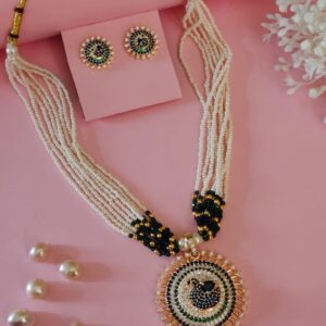 Royal Peacock Pearl and Diamond set