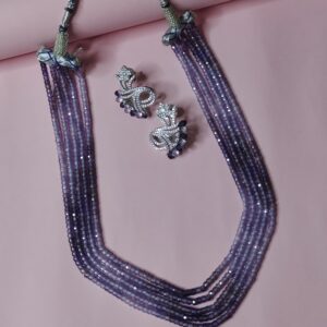 Lavender Ombre Crystal Necklace Set